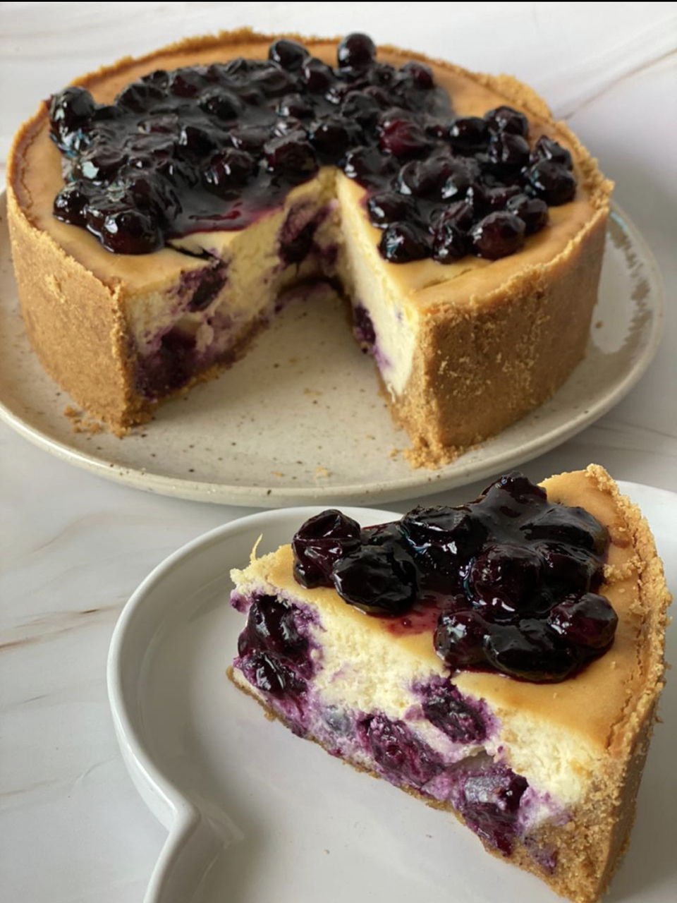 Baked blueberry cheesecake - Elithebaker